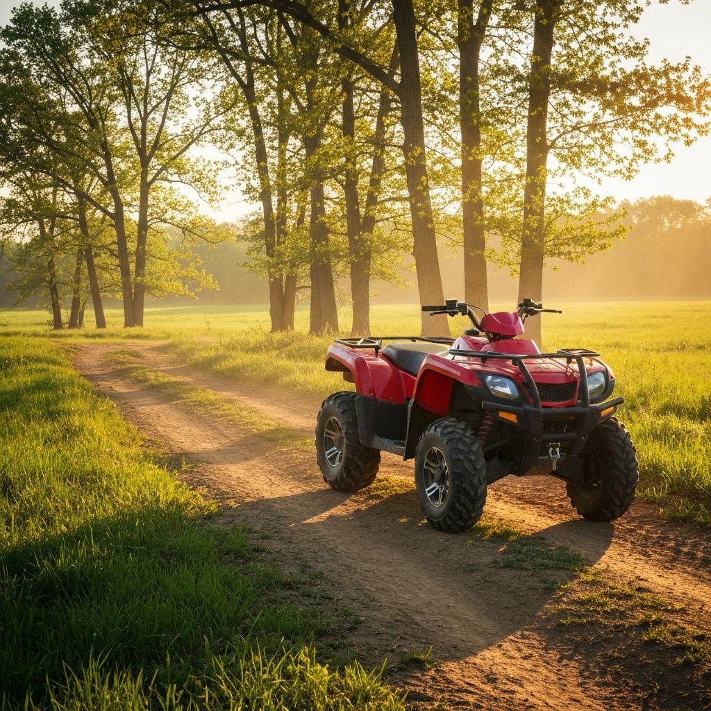 ATV parked on a rural trail